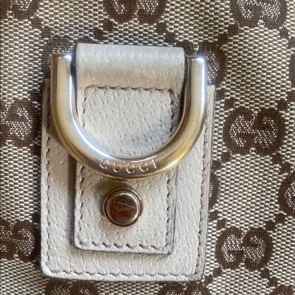 Gucci Cream and Brown Monogram Tote Bag - Picture 3 of 10